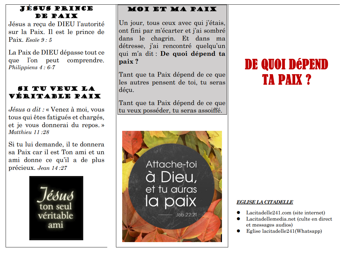 De quoi depend ta paix img1
